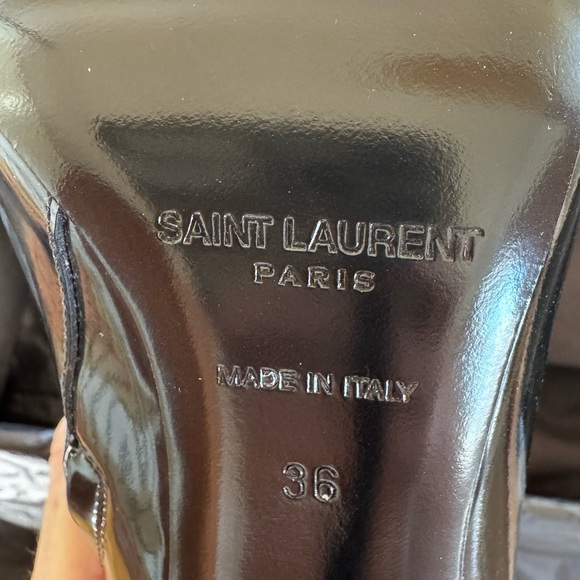Yves Saint Laurent YSL Opyum 110 Logo Heel Ankle Booties Black EU 36 NWT - Picture 10 of 16